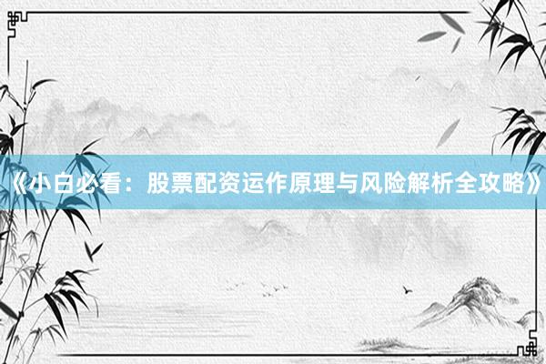 《小白必看：股票配资运作原理与风险解析全攻略》