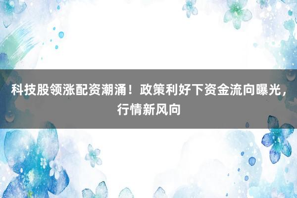 科技股领涨配资潮涌！政策利好下资金流向曝光，行情新风向