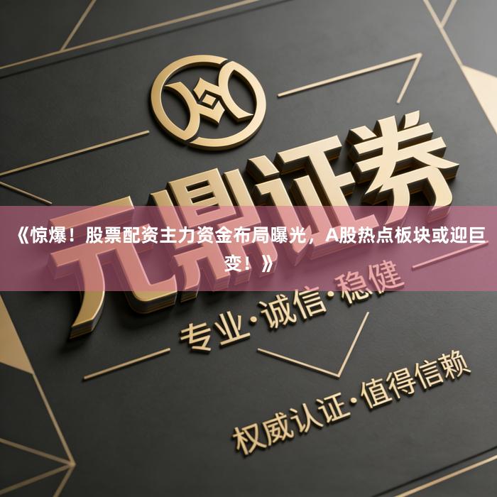 《惊爆！股票配资主力资金布局曝光，A股热点板块或迎巨变！》
