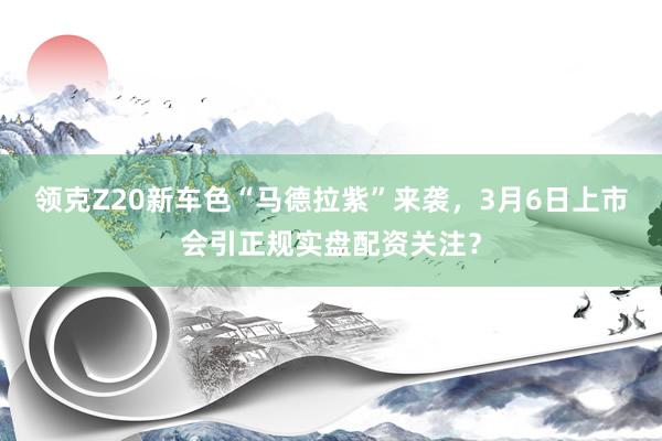 领克Z20新车色“马德拉紫”来袭，3月6日上市会引正规实盘配资关注？