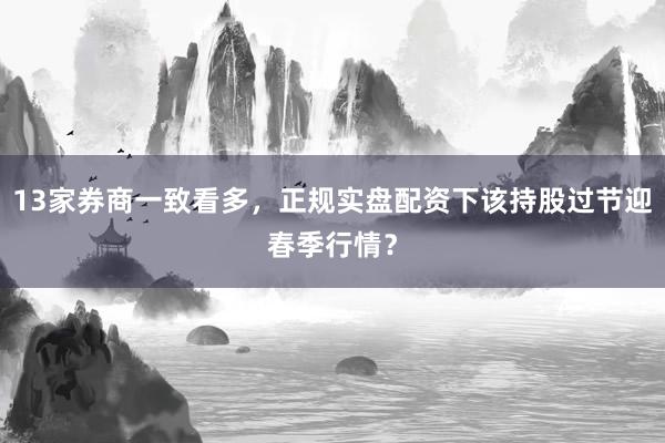 13家券商一致看多，正规实盘配资下该持股过节迎春季行情？