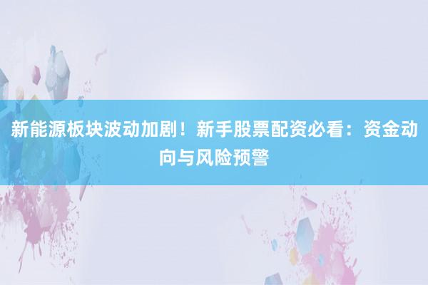 新能源板块波动加剧！新手股票配资必看：资金动向与风险预警