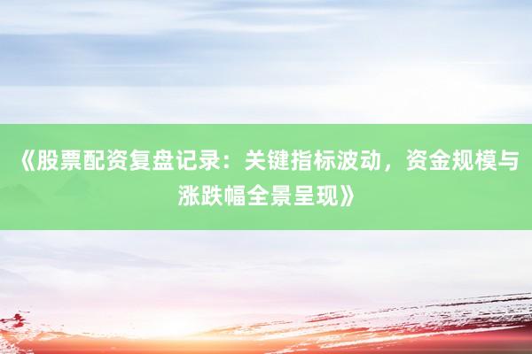 《股票配资复盘记录：关键指标波动，资金规模与涨跌幅全景呈现》