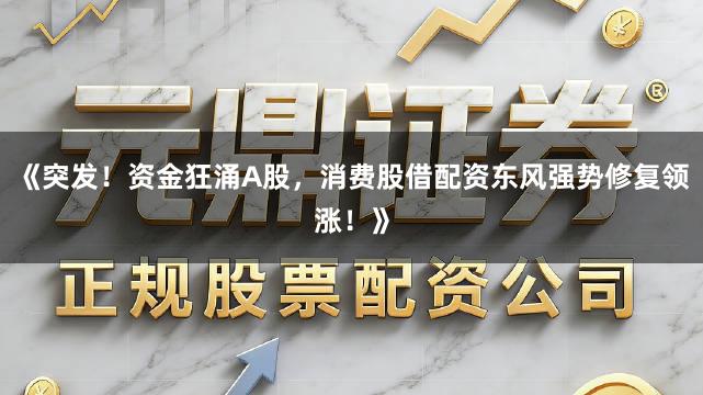 《突发！资金狂涌A股，消费股借配资东风强势修复领涨！》