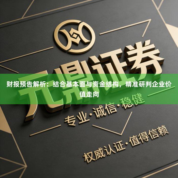 财报预告解析：结合基本面与资金结构，精准研判企业价值走向