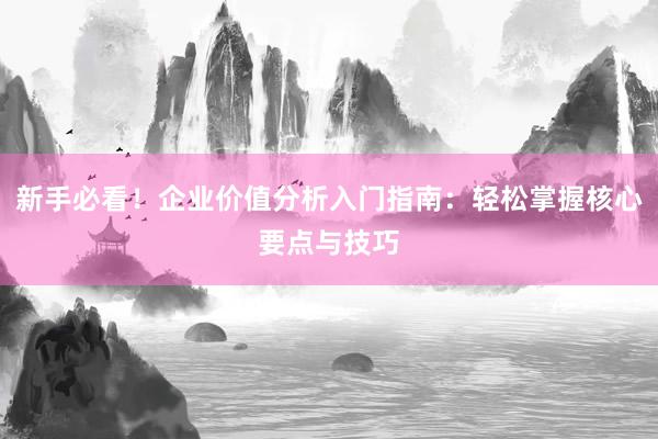 新手必看！企业价值分析入门指南：轻松掌握核心要点与技巧