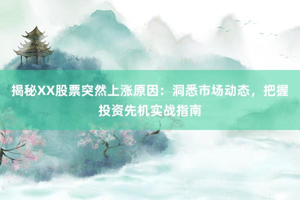 揭秘XX股票突然上涨原因：洞悉市场动态，把握投资先机实战指南