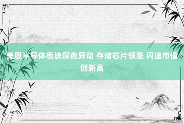 美股半导体板块深夜异动 存储芯片领涨 闪迪市值创新高
