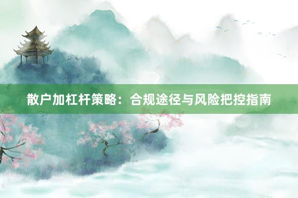 散户加杠杆策略：合规途径与风险把控指南