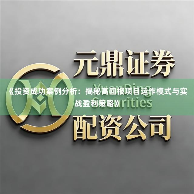 《投资成功案例分析：揭秘高回报项目运作模式与实战盈利策略》