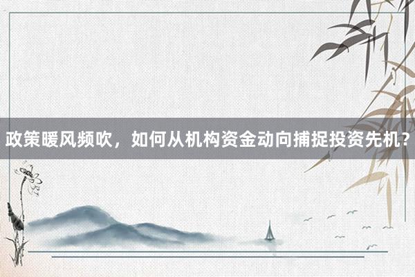 政策暖风频吹，如何从机构资金动向捕捉投资先机？