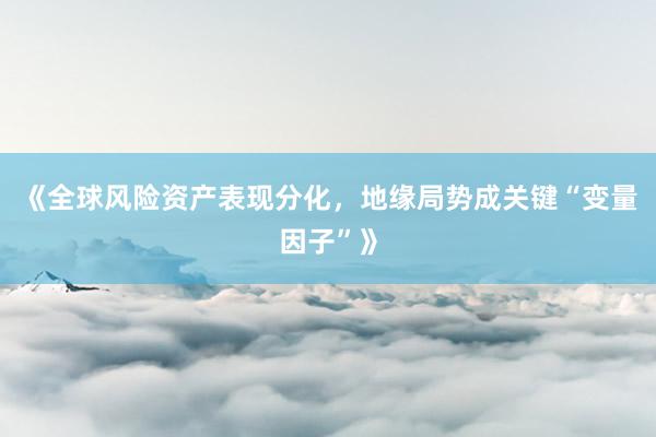 《全球风险资产表现分化，地缘局势成关键“变量因子”》