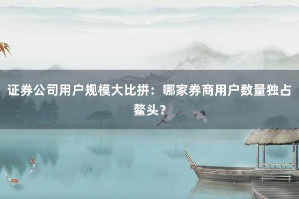 证券公司用户规模大比拼：哪家券商用户数量独占鳌头？